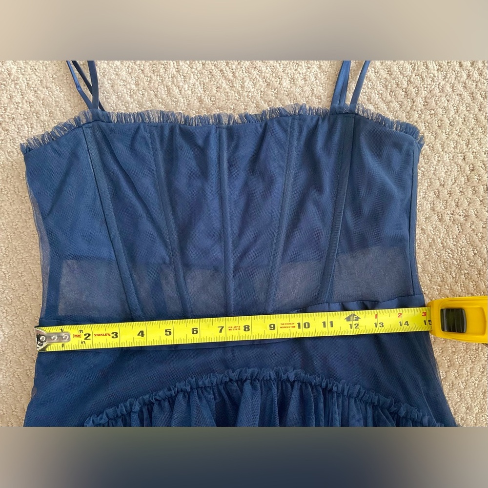 Nordstrom Navy Blue Tiered Tull Maxi Dress NWOT - Picture 3 of 13